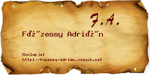 Füzessy Adrián névjegykártya